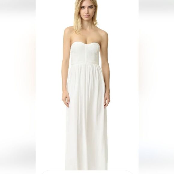 FAME & PARTNERS NWT Ivory strapless gown PROM summer - Picture 4 of 8